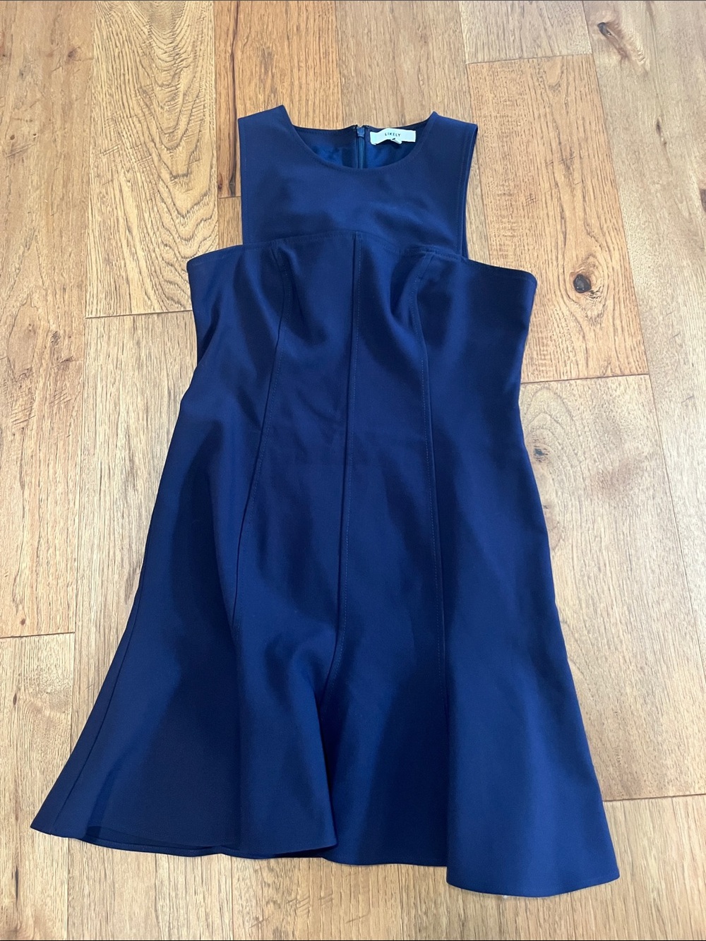 Likely Navy Sleeveless Flared Mini Dress